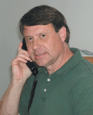 Ron Davis takes a phone call
